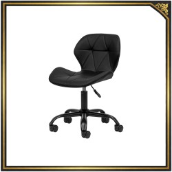 Black salon stool with casters